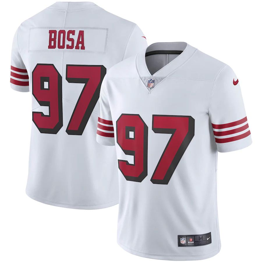 Cheap Men San Francisco 49ers 97 Nick Bosa Nike White Vapor Untouchable Color Rush Limited Player NFL Jersey